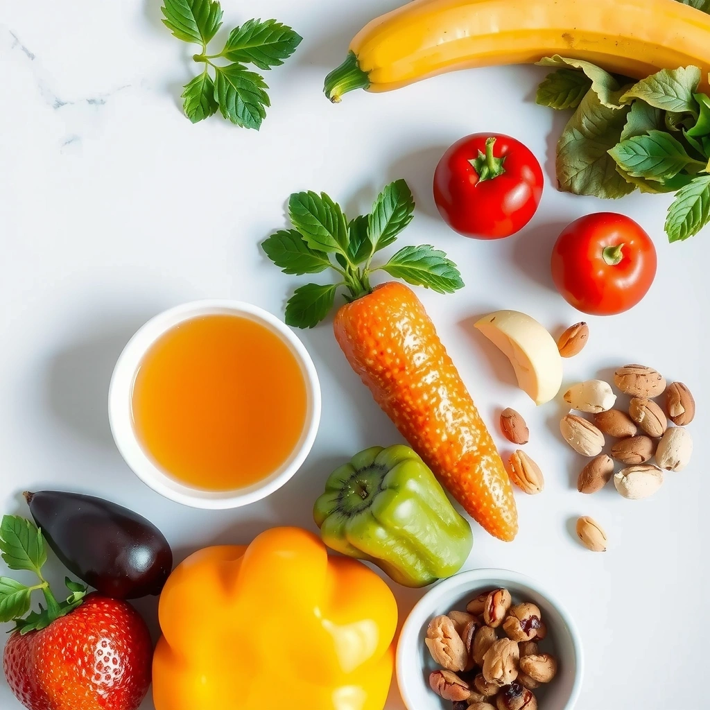 Frische gesunde Lebensmittel und Gemüse